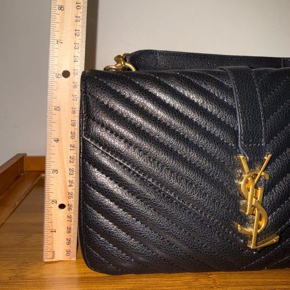 Saint Laurent Black Quilted Chevron Top-Handle Bag with Gold Hardware - Picture 13 of 15